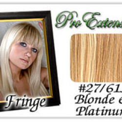 Pro  Great True Human  Hair Extensions #27/613 Dark Blonde w/ Platinum Pro  Fringe Clip In Bangs 