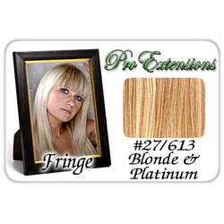 Pro  Great True Human  Hair Extensions #27/613 Dark Blonde w/ Platinum Pro  Fringe Clip In Bangs 