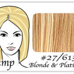 Pro  Great True Human Hair Extensions #27/613 Dark Golden Blonde w/ Platinum Highlights Pro Pump 
