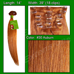 Pro Great True Human Hair Extensions #30 Auburn - 14 inch 