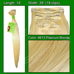 Pro Great True Human Hair Extensions #613 Platinum Blonde - 14 inch 