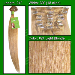 Pro  Great True Human Hair Extensions #24 Light Blonde - 24 inch  